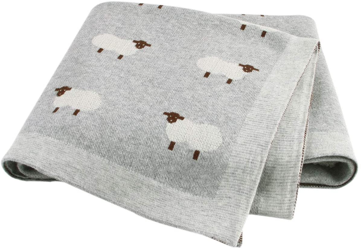 mimixiong Baby Blanket for Newborn, 100% Cotton Knit Double Layer Soft Baby Blankets Baby Gift