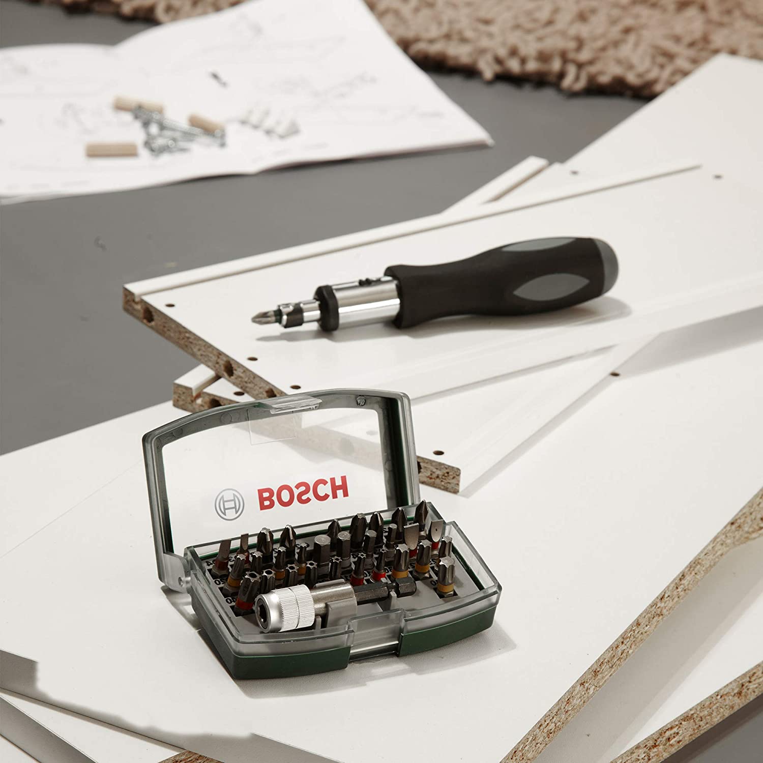 Bosch 32pc. Screwdriver Bit Set (PH-, PZ-, Hex-, T-, TH-, S-Bit, Accessories Drill and Screwdriver), Green, Einzelpackung - Image 4
