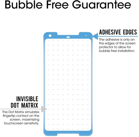 Google Pixel 2 XL Screen Protector Glass, amFilm Full Cover (3D Curved) Tempered Glass Screen Protector with Dot Matrix for Google Pixel 2 XL (Black) - Image 2