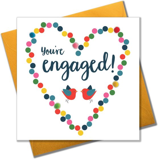 "Pom Pom"Engagement" Greeting Card", POM062
