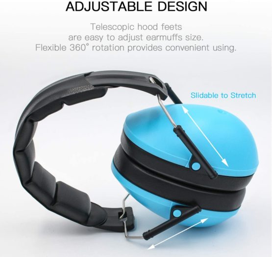 Ear Defenders Kids, Lookka Foldable Adjustable Hearing Protection Noise Cancelling Blue Ear Muffs for Children Baby (6 Months to 14 Years Old) - Image 4