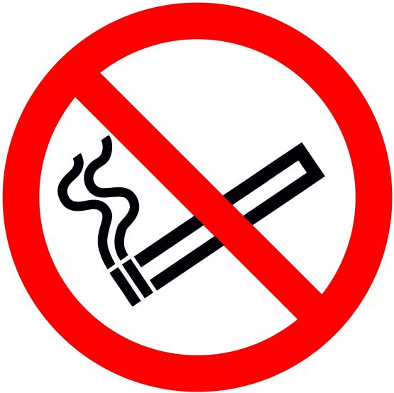 24 CLEAR NO SMOKING SIGNS - WINDOW STICKERS - 75MM - ISO Compliant - Ideal For Shop Car Van Bus Shop Taxi Cab Coach - QUALITY SCREEN PRINT BY PROFILESIGNS