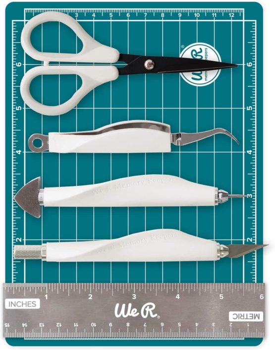 We R Memory Keepers Mini Scrapbooking Tool Kit 6 Pieces, White