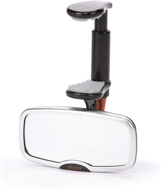 Diono See Me Too Rear View Baby Mirror for Car, Fully Adjustable with Wide Crystal Clear View, Shatterproof, Crash Tested