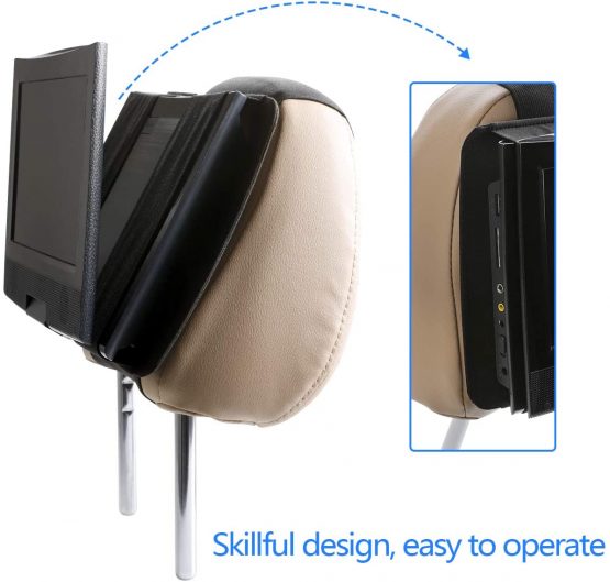 Hikig Universal Car Headrest Mount Holder for 7-11 Inch Swivel and Flip Style Portable DVD Player/Fit for all Swivel and Flip type Portable DVD Players Under 11 Inch - Image 4