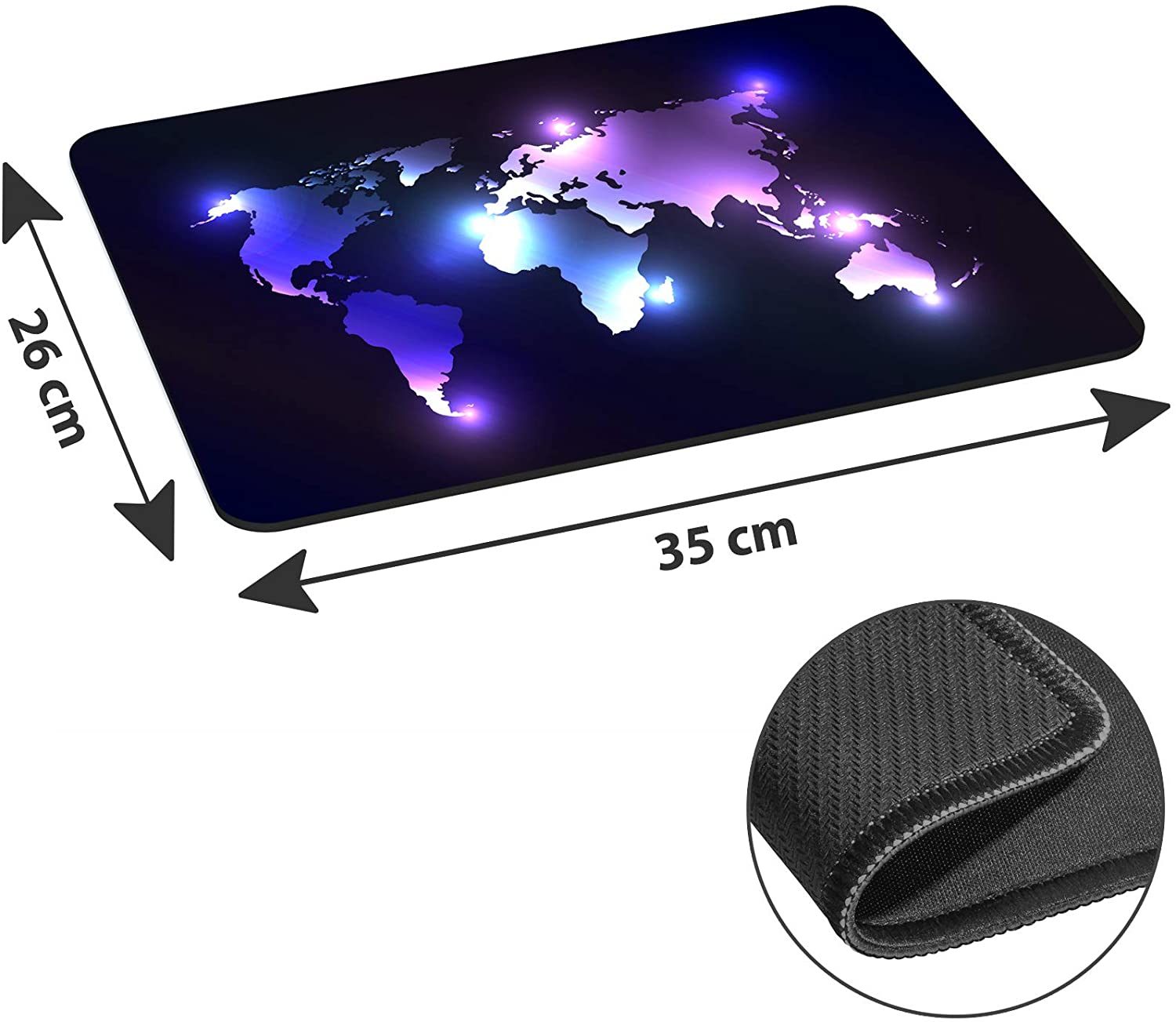 PEDEA Design Mouse Mat Large Dark World, 350L x 260W mm - Image 2