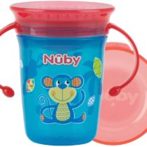 Nûby - 360° Wonder Cup with Handles - Aqua - 240 ml - 6 Months