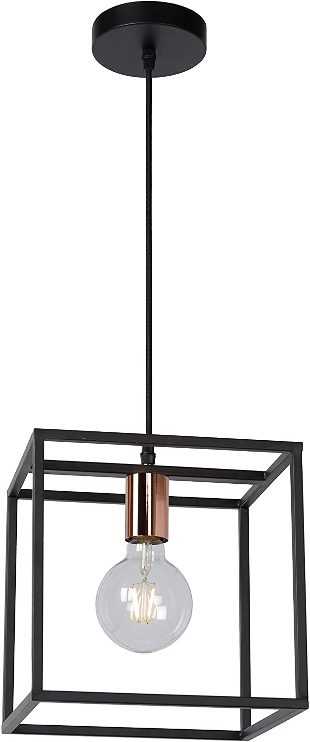 LUCIDE Arthur - Pendant Light - 1xE27 - Black, 26 x 26 x 29 cm