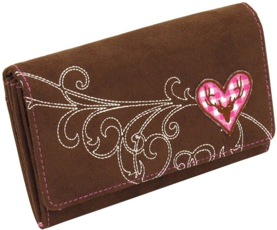 Friedrich|23 Damen-Überschlagbörse, Bavaria, Velvet, Braun/rosa Coin Pouch, 17 cm, Brown (Braun/Rosa) - Image 2