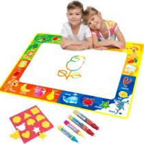 Vidillo Water Doodle Mat, Water Drawing Mat Kids Toys Large Magic Toddlers Painting Board Writing Scribble Boards with 4 Magic Pen and Draw Templates for Boys Girls Size 29 x 19 (Fruit)