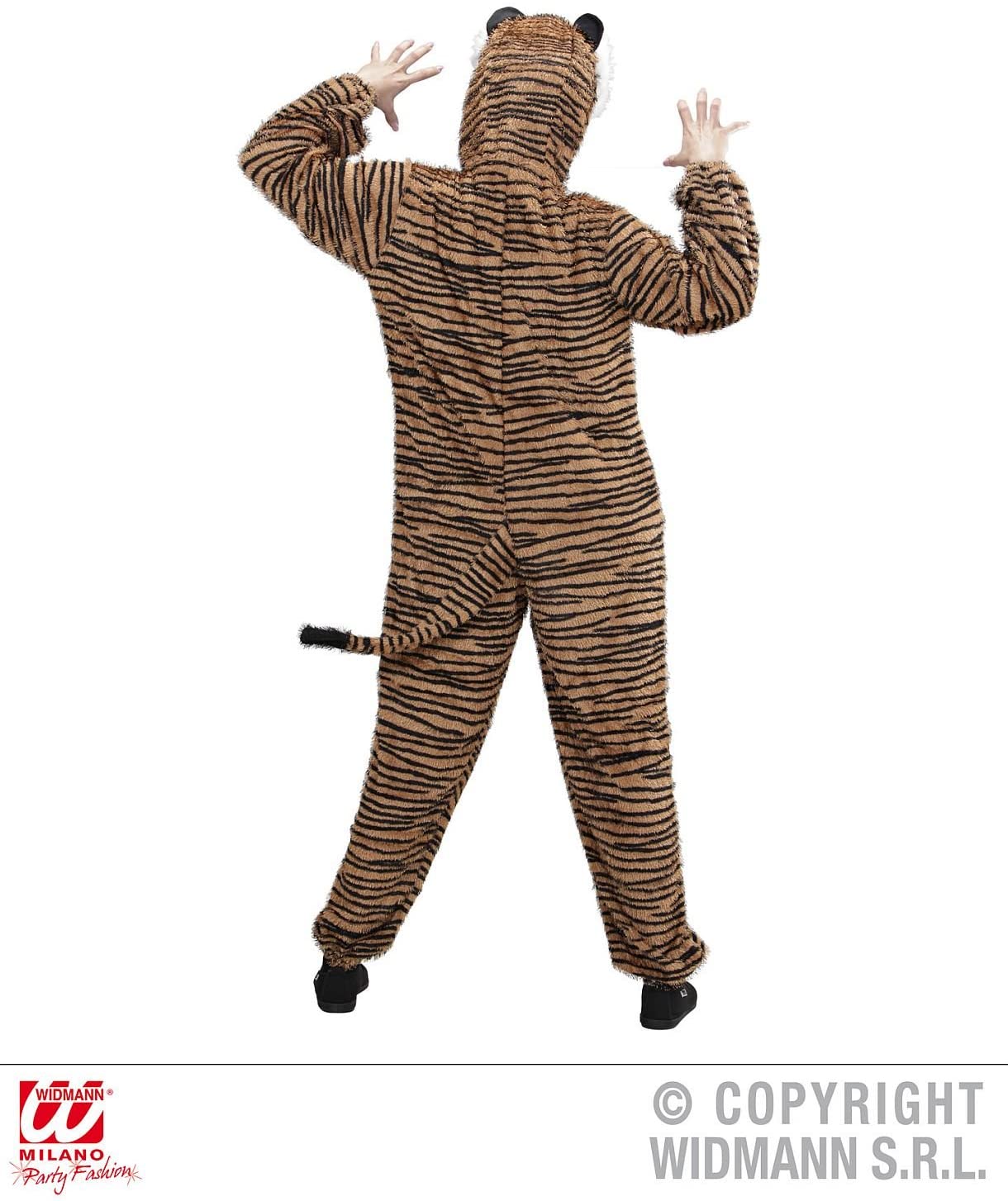 Widmann 9941B Adult Costume Tiger ? Overall mit Maske, Brown, M-L - Image 3