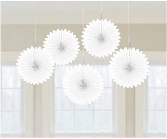 amscan 29055-08-55 15 cm Hanging Mini Fans Decorations - Image 2