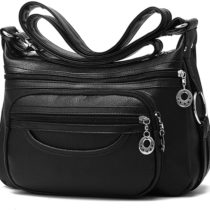NOTAG Women Crossbody Bag, Soft PU Leather Multi-Pocket Casual Crossbody Handbags Large Capacity Shoulder Bag