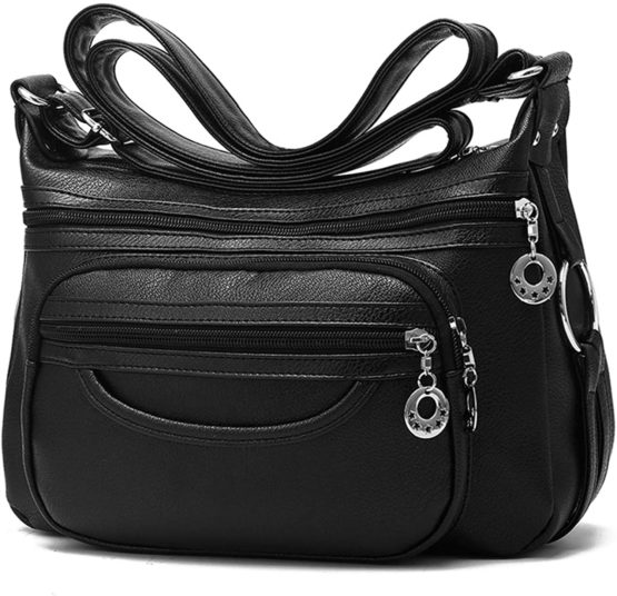 NOTAG Women Crossbody Bag, Soft PU Leather Multi-Pocket Casual Crossbody Handbags Large Capacity Shoulder Bag
