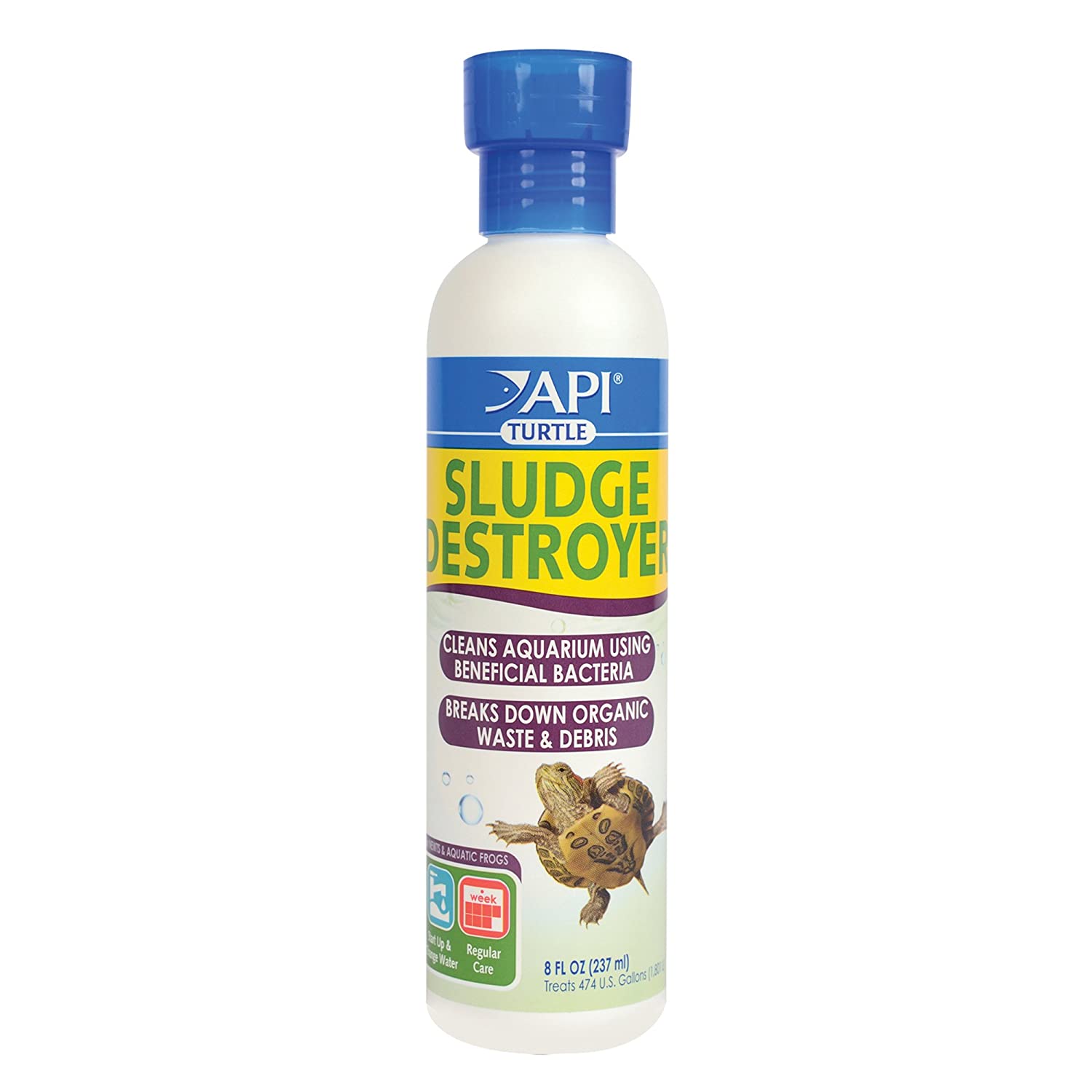 API TURTLE SLUDGE DESTROYER Aquarium Cleaner and Sludge Remover Treatment, 237 ml, transparent