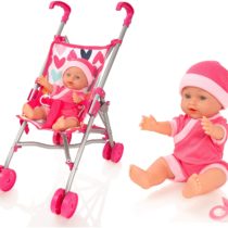Molly Dolly My First Dolls Pram & Doll Set - Girls Toy Stroller - Baby Doll Pushchair