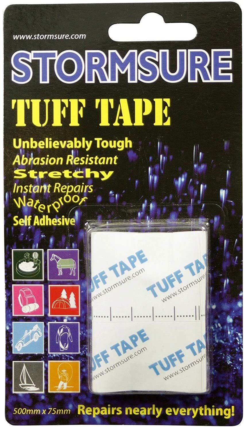 TUFF Tape Stormsure Repair 0.5m - Outdoor Clothing Repairs, Self-Adhesive, Waterproof, Flexible Patches, Clear, 500mm x 75mm