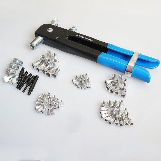 KATSU Hand Nut Rivet Gun Kit 86PCs Manual Riveter Threaded Rivet Nut Inserts M3 M4 M5 M6 M8 for Cars Trailers Electric Boards and Other Applications 405552 - Image 2