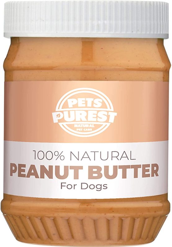 Pets Purest Dog Peanut Butter - 100% Natural Peanut Butter For Dogs & Puppy - Healthy Source of Pure Protein Treat Paste Free From Palm Oil, Wheat & Gluten. No Added Sugar, Salt or Xylitol