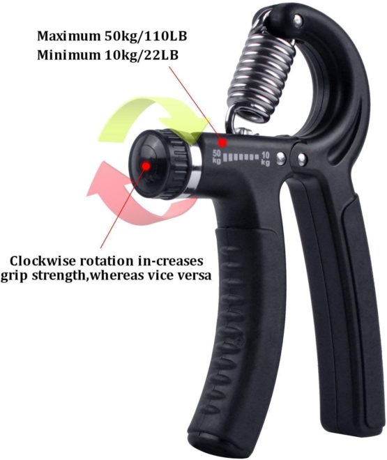 IDEAPRO Hand Grip Strengthener Adjustable Resistance (10-50kg),Hand Grip Exerciser,Forearm Grip, Hand Squeezer, Hand Exercise, Gripper, Finger Strengthener - Image 2