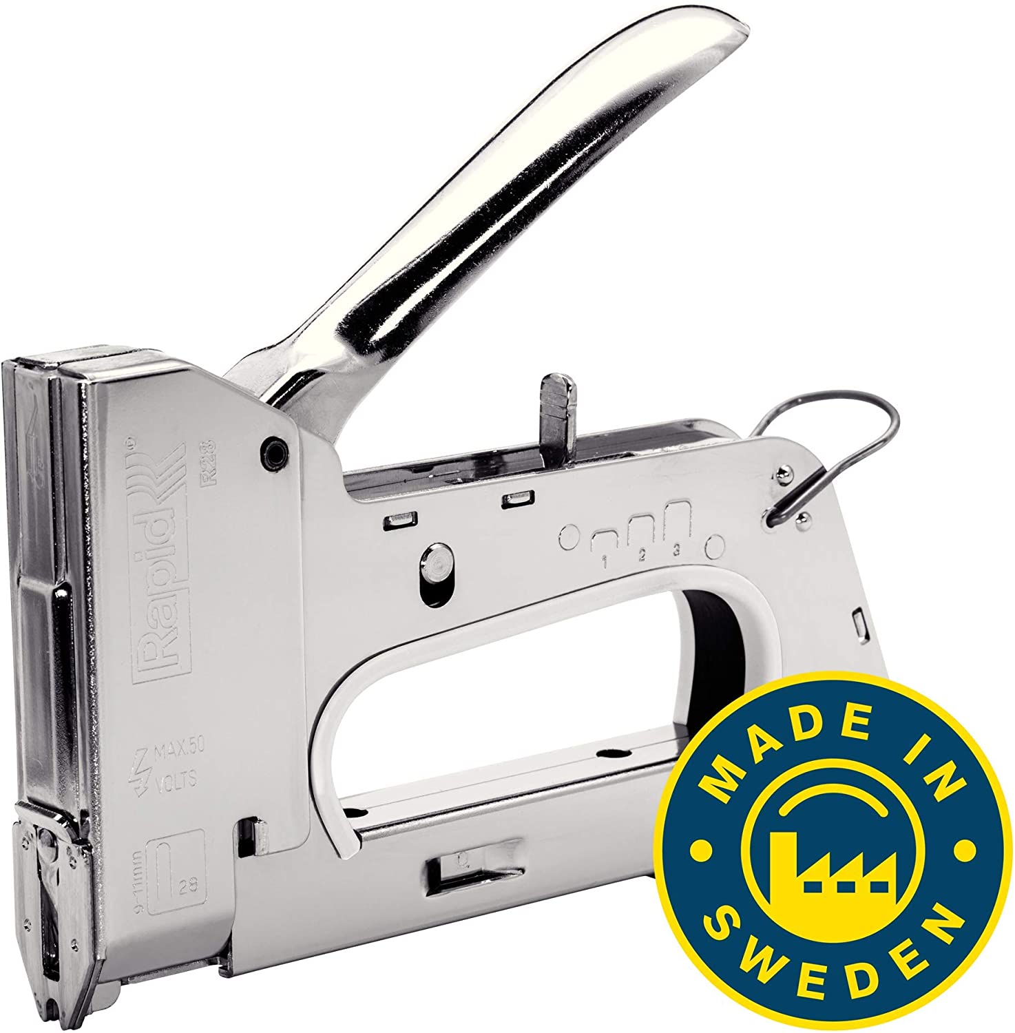 Rapid Heavy Duty Manual Staple Gun PRO R28 for No. 28 Staples, Cable Tacker with Easy-to-Squeeze Trigger