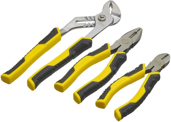 STANLEY 3 Piece Control Grip Plier Set, Groove Joint/Combination/Diagonal - Image 3