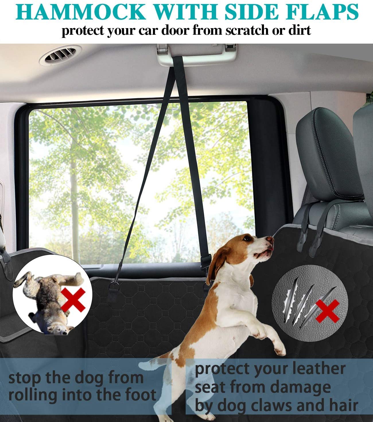 Taygeer Dog Car Seat Covers, Rear Car Seat Cover for Dogs with Mesh