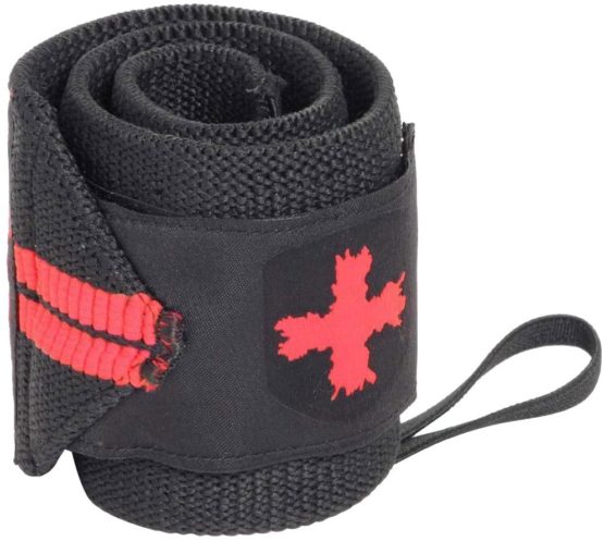 Harbinger Unisex's Redline Weightlifting Line Weight Lifting Wrap, Wrist Stability & Support, Strength Training Equipment, Red/Black, 18"/45cm, Pack of 2, X-Large