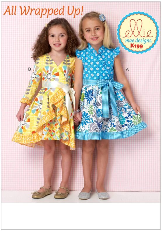 Kwik Sew Patterns K0199OSZ,Girls Dresses and Sash,Sizes XXS(3)-XS(4-5)-S(6)-M(7-8)-L(10), One Envelope