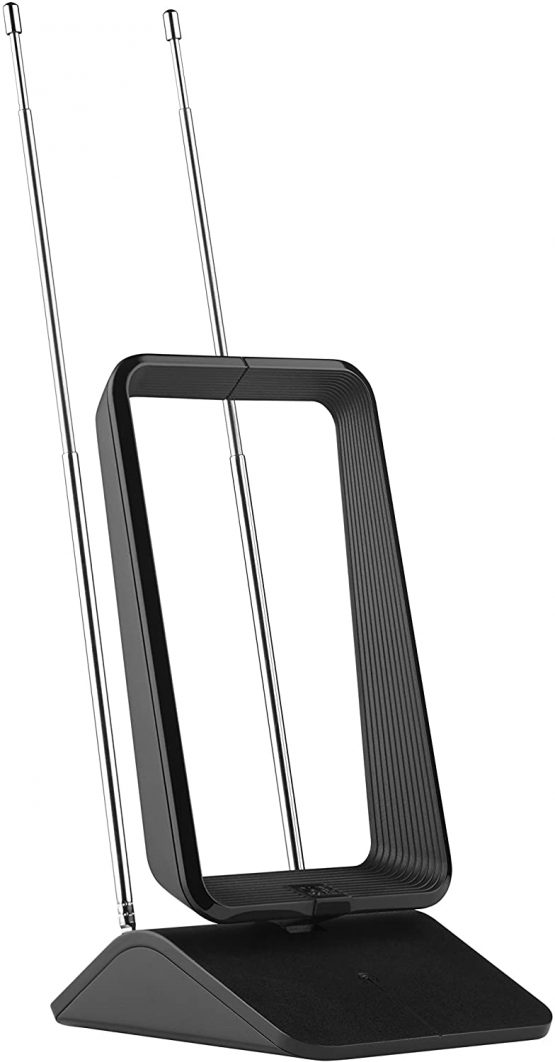 One For All Amplified Indoor Digital TV Aerial - Ready to receive Freeview and Analogue TV Signals within a range of 15 miles – Full HD Ready - HDTV Antenna – UHF/VHF – black - SV9460