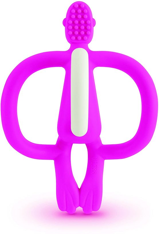 Matchstick Monkey Teething Toy for Baby, Stimulates and Massages Sore Gums, 3 Months Old+, Pink - Image 3