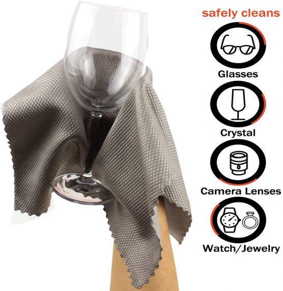 HIDMD Microfibre Cleaning Cloths Microfiber Lint free Cloths Towels Polishing Cloths for Dishes Glasses Car Windows Mirrors Screen TV Tablets Camera Grey 6PCS 30CM X 40CM - Image 2