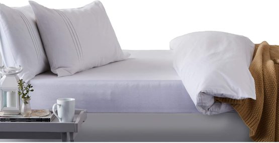Hippychick Tencel Fitted Mattress Protector, 90 x 200 cm - Single, Pale Blue