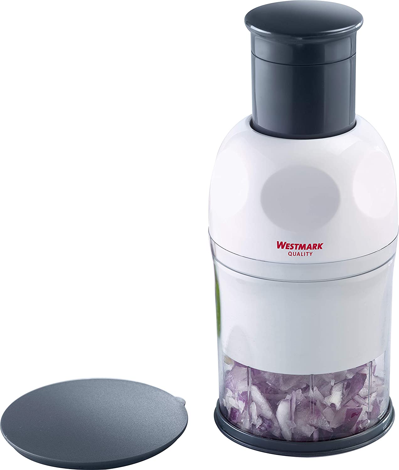 Westmark Universal Chopper, Easy Storage With Lid, Stainless Steel/Plastic, Kompakt, White/Anthracite, 11452260