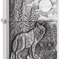 Zippo Windproof Lighter, Metal Long Lasting Zippo Lighter, Best with Zippo Lighter Fluid, Refillable Lighter, Perfect for Cigarettes Cigars Candles, Pocket Lighter Fire Starter, Wolf Collection