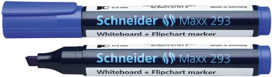 Schneider Board/ Flip Chart Marker 293 4 Pack of Black, Red, Blue, Green, Refillable 1 + 4 mm - Image 4