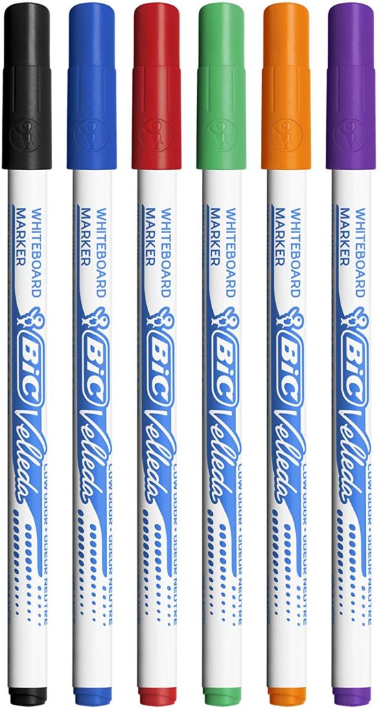BIC Velleda 1721 Ecolutions, Dry Erase Whiteboard Pens ideal for School 'Velleda Ecolutions' Assorted Colours, Pack of 8 - Image 2
