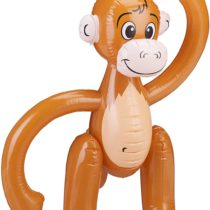 Relaxdays Inflatable Monkey, Swimming Ape, Jungle Party Decoration, Safari, Carnival, Water Toy for Children, Brown