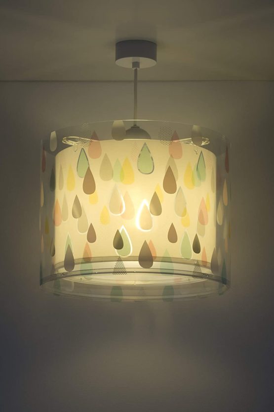 Dalber Multi-Coloured E27 Hanging Lamp with Coloured Rain Design - Image 3