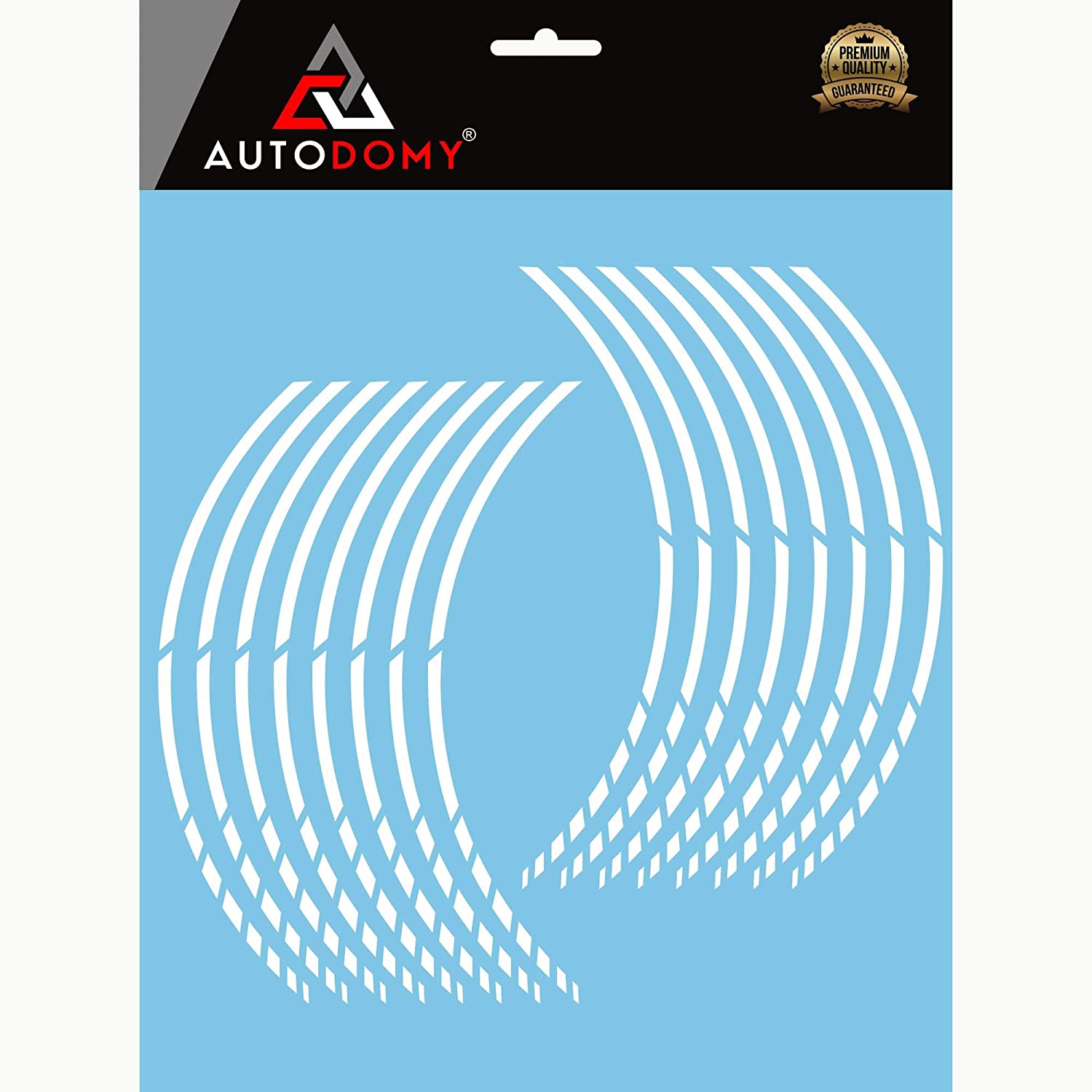 Autodomy Pack 6 Units Wheel Rim Stickers Desing Sport, White, 15 pulgadas - Image 2