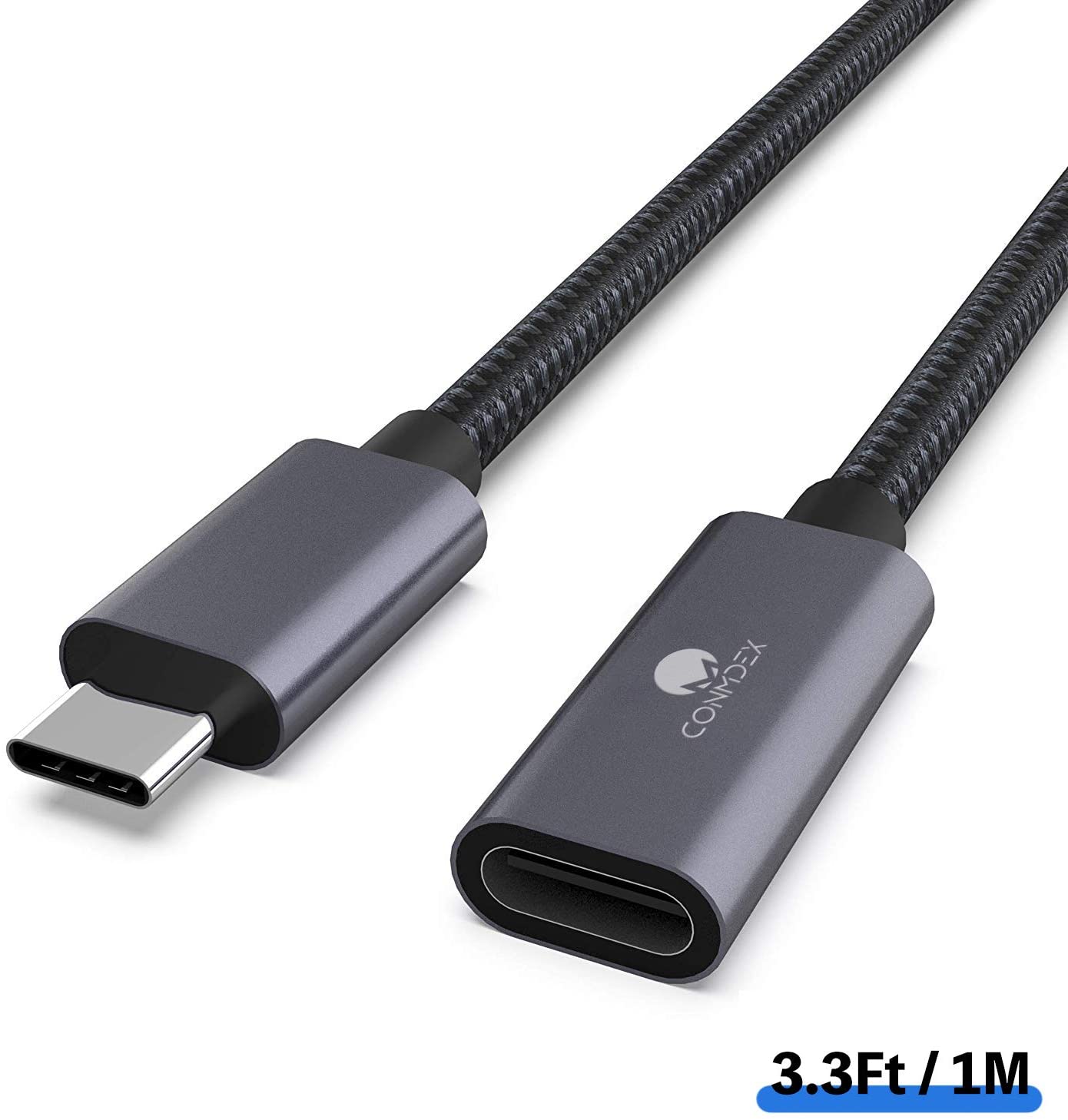 CONMDEX USB C Extension Cable USB C Male to Female USB Cable USB 3.1 Data Charging Cable 10Gbps,20V5A/100W ExtendCord for Wireless charger,Compatible with M1 Macbok Pro,Galaxy,Pixel,USB C Hub 1M