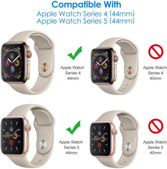 JETech Screen Protector Compatible Apple Watch 44mm Series 6/SE/5/4, TPU HD Clear Full Coverage Film, 3-Pack - Image 2