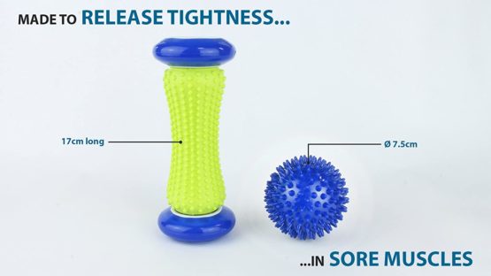 Beenax Foot Massage Roller and Hard Spiky Ball Set - Perfect for Plantar Fasciitis Recovery, Wrists and Forearms Exercise, Arm Pain, Trigger Point - Designed to Relieve Stress and Relax Tight Muscles - Image 2