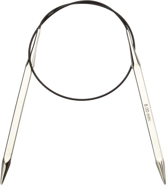 KnitPro 60 cm x 8 mm Nova Cubics Fixed Circular Needles, Shiny Brass