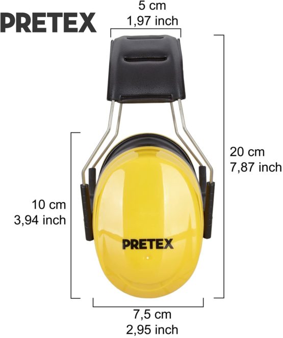 Pretex Professional Ear Protectors with SNR 31 dB, Lightweight, Fully Adjustable Headband, CE Certification, Ear Protection, Noise Protection, Ear Muffs - Image 3
