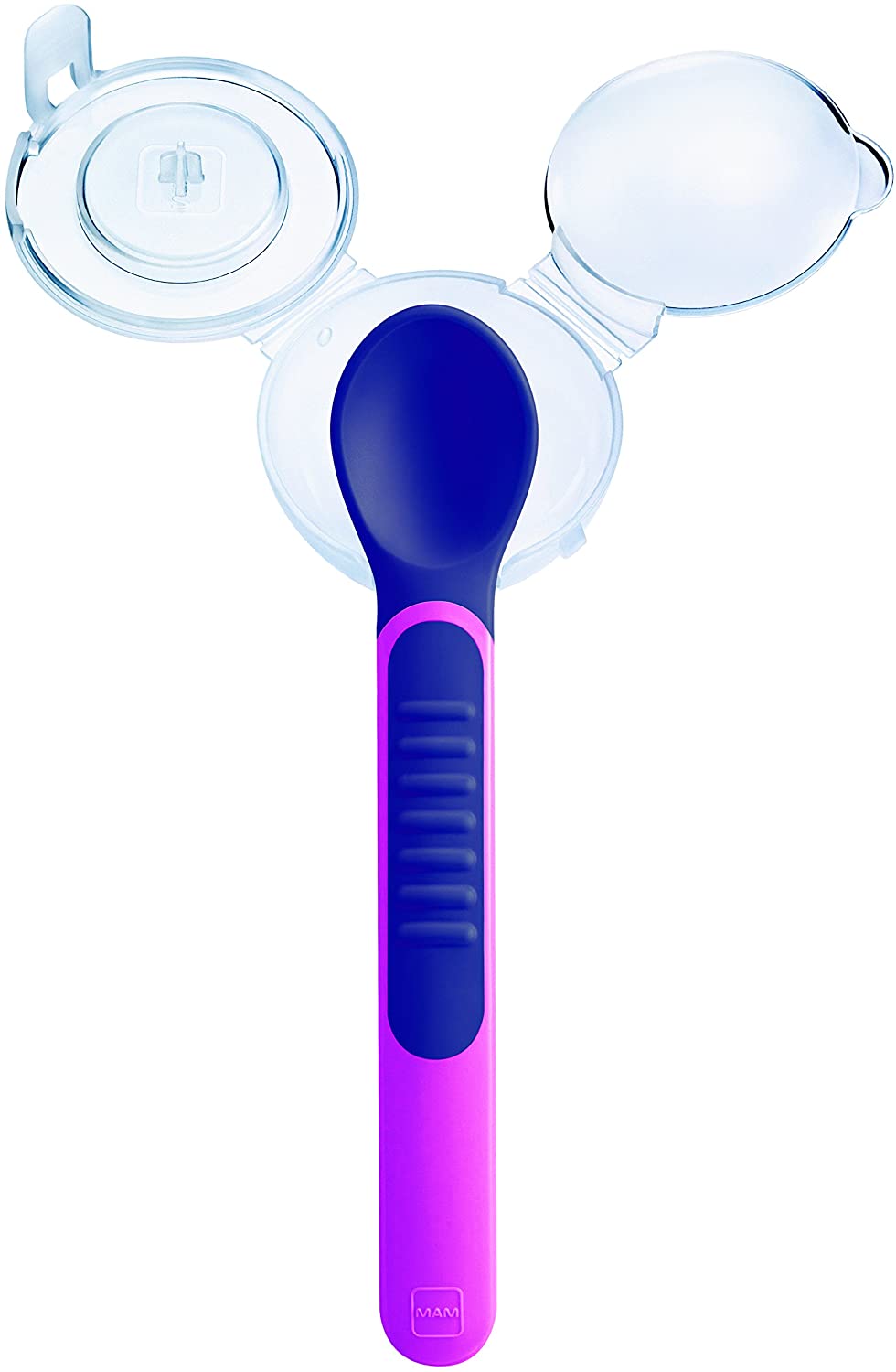 MAM Heat Sensitive Feeding Spoons and Cover, Two Sizes, Colour Change Baby Feeding Spoons, Part of The Baby Cutlery Range - Image 3