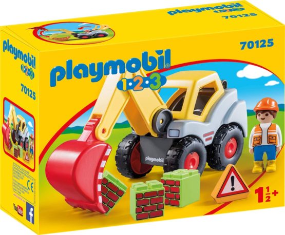 Playmobil 70125 1.2.3 Shovel Excavator for Children 18 Months+