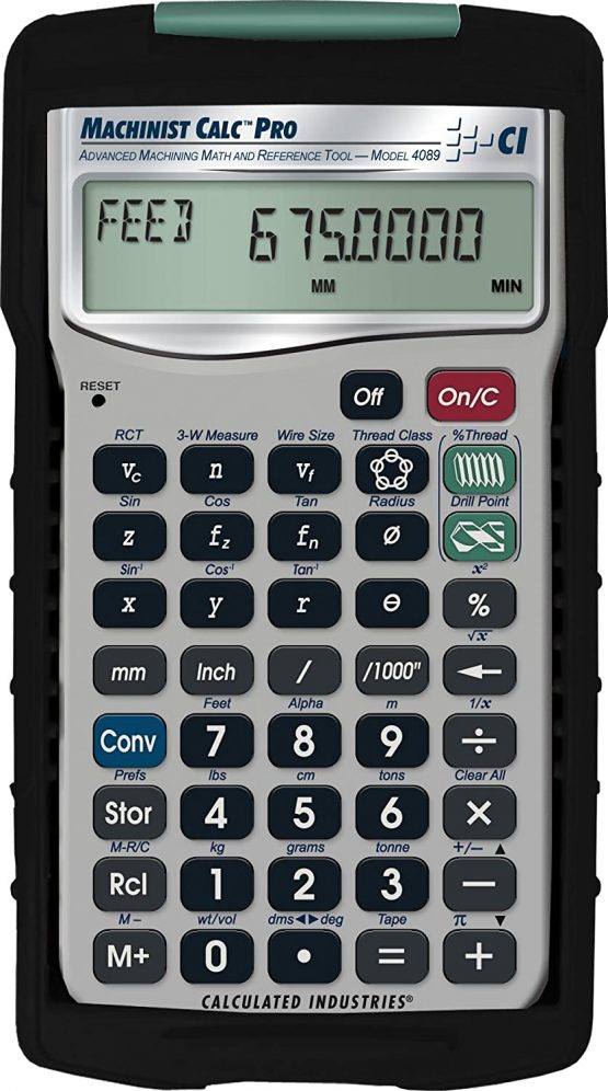 Calculated Industries 4089 Advanced International Version Machining Math and Reference Calculator | Speeds and Feeds, Built-In Drill and Thread Size Tables, 3-Wire Measure | Machinists, Setters - Image 2