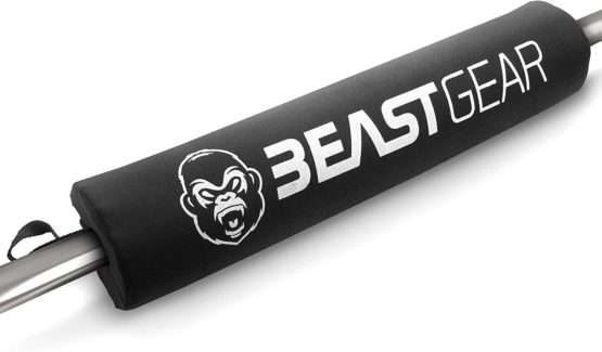 Beast Gear Barbell Pad - Heavy Duty, Weightlifting, Squat, and Hip Thrust Pads with Secure Hook & Loop Fastener - Cushioned Foam Protection for Weighted Bar