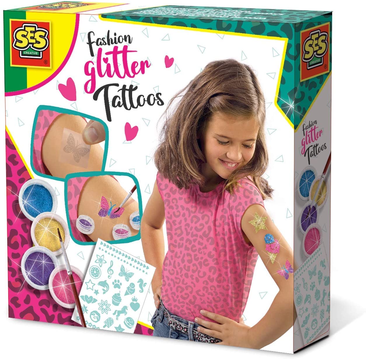 SES Creative 14142 Fashion Glitter Tattoos, Diverse Colours, Small